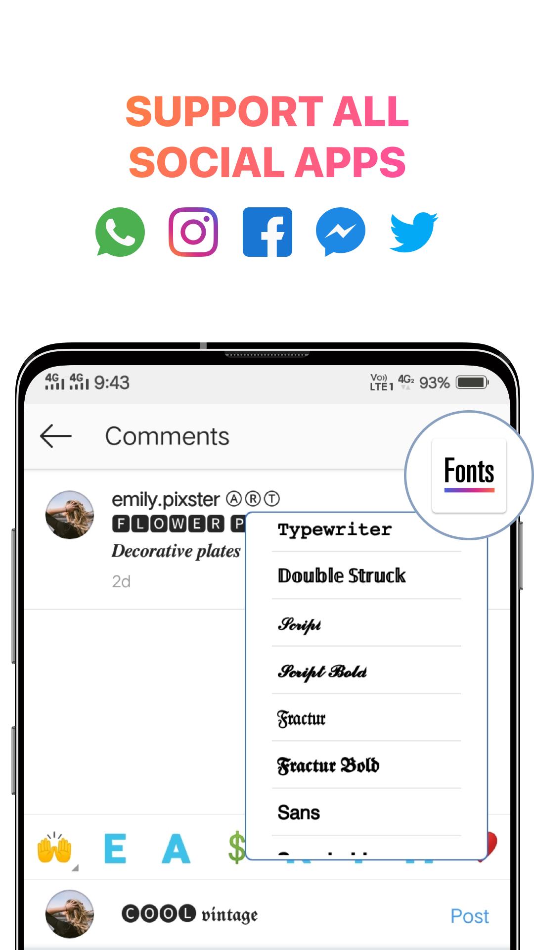 Cool Fonts For Instagram Stylish Text Fancy Font For Android Apk Download - roblox fancy font