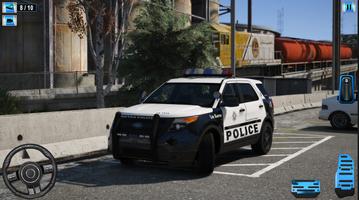 Modern Police Car Parking 3d poster