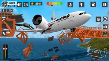 Avion Vol - crash Simulateur Affiche