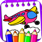 Planes Drawing & Coloring Book icône
