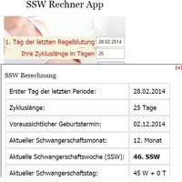 SSW Rechner - Schwangerschaft Ekran Görüntüsü 2