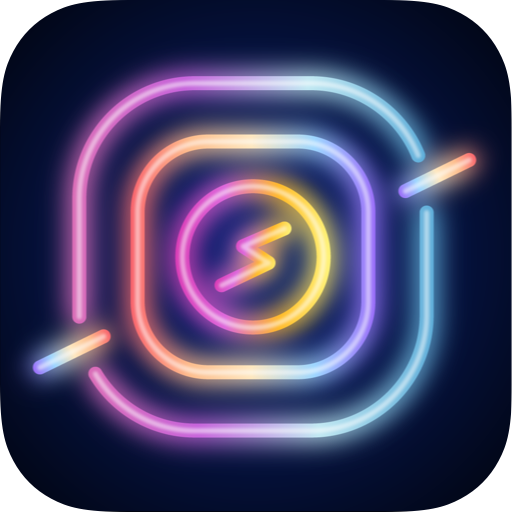NEON GIF+TEXT Video Effects ビデ
