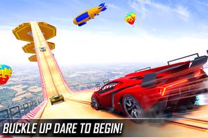 Poster mega ramp stunt car racing gioco piste impossibili