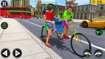 Bicycle Rickshaw Driving Games Affiche