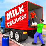 Milk Delivery Truck Driving