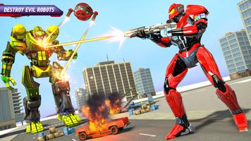Red Ball Bus Robot Games: Roboter transform spiele Screenshot 2
