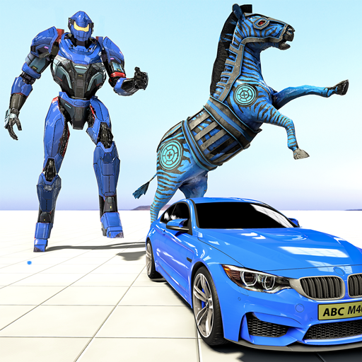 Zebra-Roboter-Auto-Spiele 3d