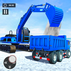 Snow Excavator Road Truck Game آئیکن