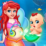 Sirena mamá y cuidado del bebé