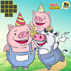 Trois Petits Cochons - Jeux Puzzle Brain icône
