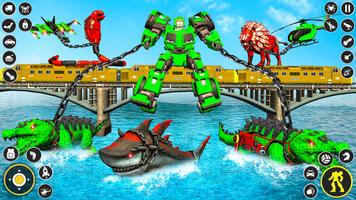Crocodile Robot Animal Game 3D captura de pantalla 3