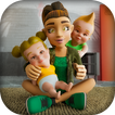 双子の赤ちゃんの母親のデイケアゲーム