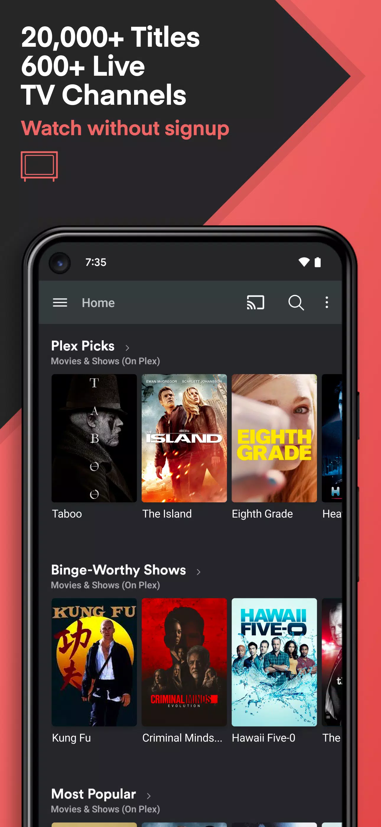 Plex: Streaming de filmes e TV – Apps no Google Play