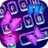 Butterfly Sparkle Neon Keyboard Theme иконка
