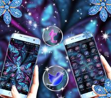 Abstract Neon Flower Theme screenshot 2