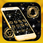 Gold Black Launcher Theme ikon