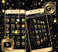 Gold Black Launcher Theme capture d'écran 2