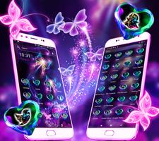 Neon ButterFly Launcher Theme poster