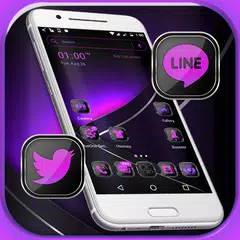 Скачать Purple Black Launcher Theme XAPK