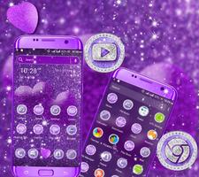 Purple Glitter Launcher Theme Affiche