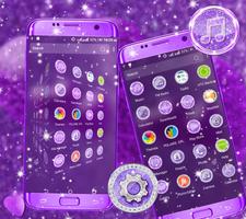 Purple Glitter Launcher Theme 截图 1