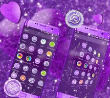Purple Glitter Launcher Theme capture d'écran 2