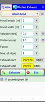 Kitchen hood exhaust calc الملصق