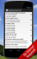 برنامه‌نما SpeakEasy French LT Phrasebook عکس از صفحه