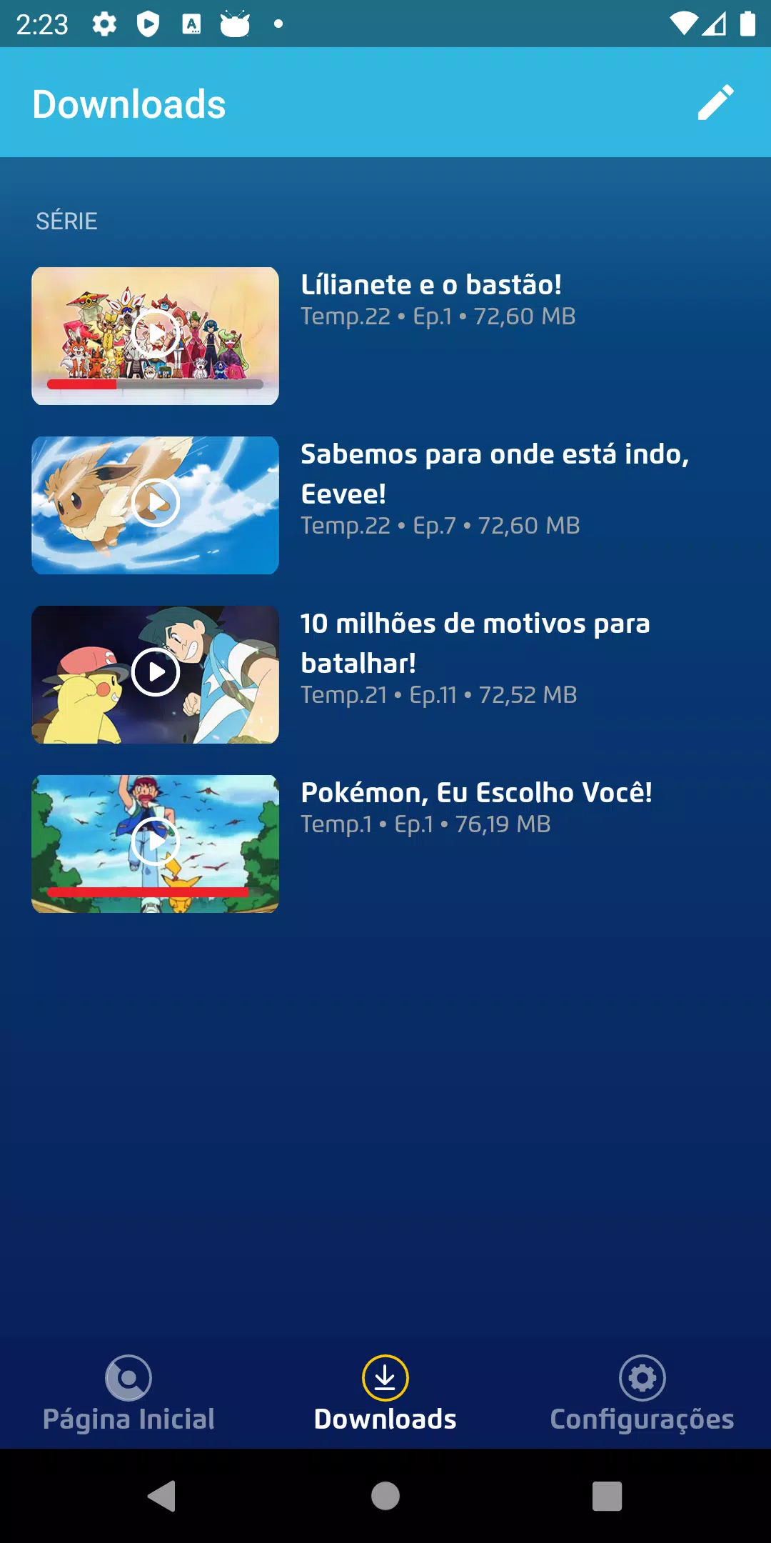 Aplicativo TV Pokémon