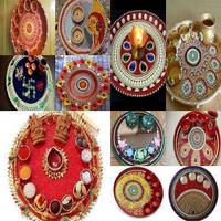 Pooja thali design and decoration idea Affiche