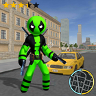 Green Pool Stickman Rope Hero Gangstar Crime icône