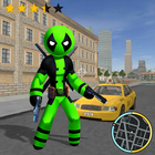 Green Pool Stickman Rope Hero Gangstar Crime أيقونة