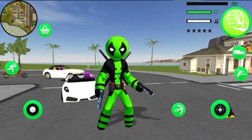 Green Pool Stickman Rope Hero Gangstar Crime الملصق