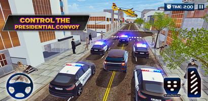 Polizeiauto-Präsidenten-Spiel Plakat