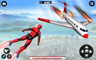 Light Flying Speed Superhero: Rescue Robot Games Cartaz