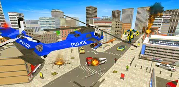 Police Helicopter Robot Transformation