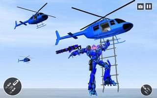 Police Helicopter Robot Transformation الملصق
