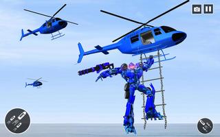 Police Helicopter Robot Transformation Affiche