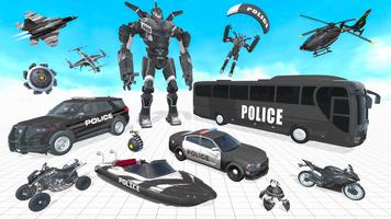 Police Bus Robot Car Games capture d'écran 2