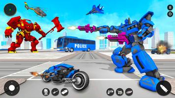 Police Bus Robot Car Games capture d'écran 3