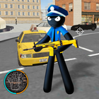 Amazing Police Stickman Rope H أيقونة
