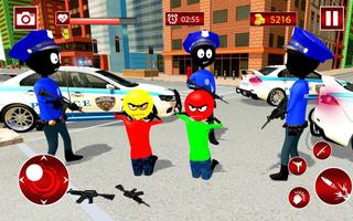 Police Stickman Gangstar Crime Affiche