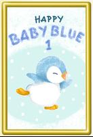 Baby Blue A Penguin Sticker Pa poster