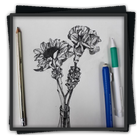 Crayon dessin fleur icône