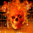 Hot Fire Skull Keyboard Theme icône