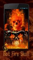 Hot Fire Skull Keyboard Theme Affiche