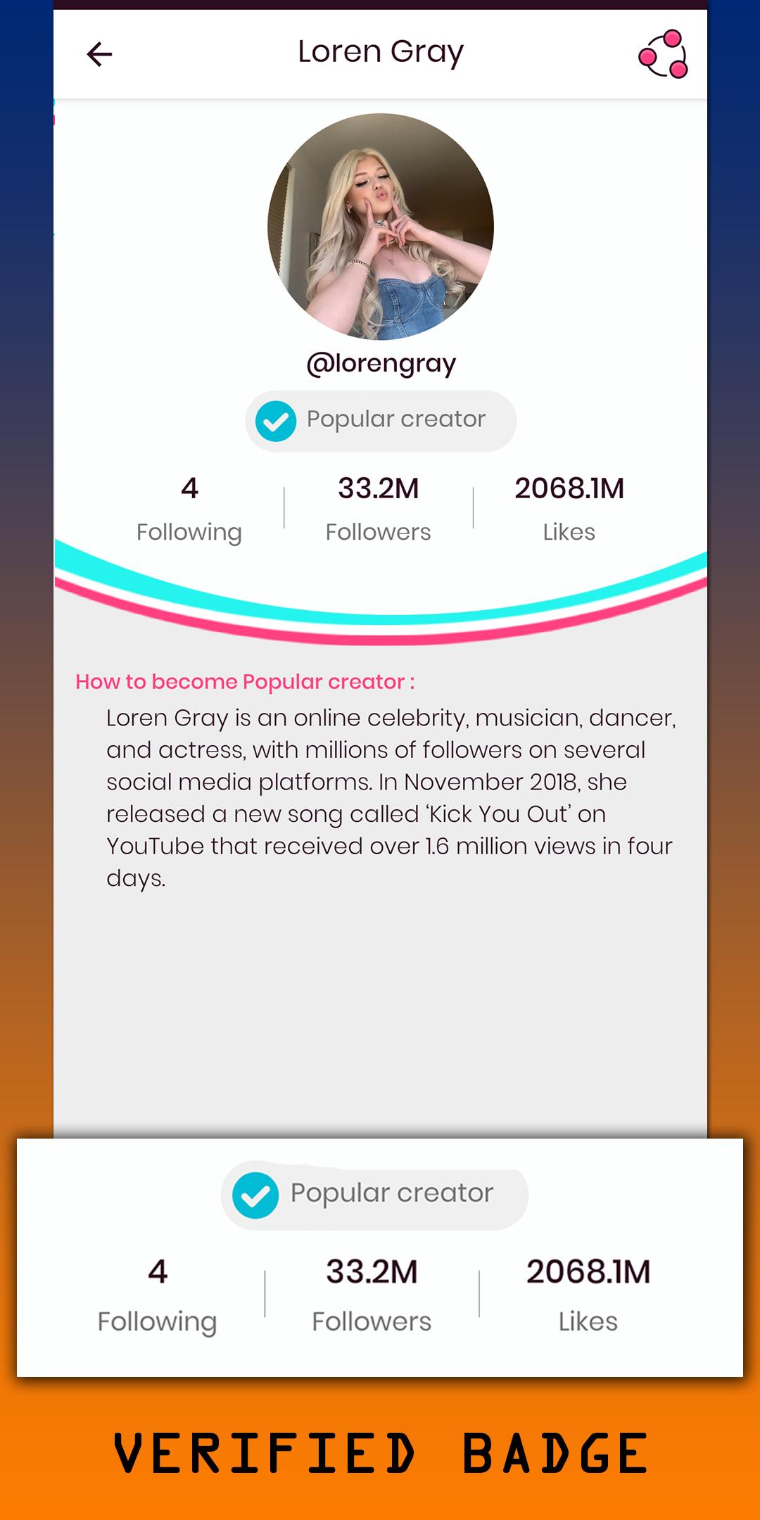 Tk Popular Creator Badge Get Fans Verify Account Pour Android Telechargez L Apk Tk Popular Creator Badge Get Fans Verify Account Pour Android Telechargez L Apk