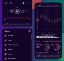 Liv Dark - Poweramp v3 Skin تصوير الشاشة 3