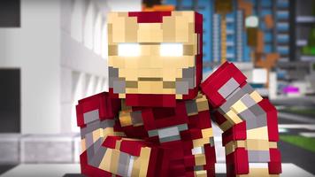 IronMan Skin Mod For Minecraft Affiche