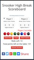 برنامه‌نما Snooker High Break Scoreboard عکس از صفحه